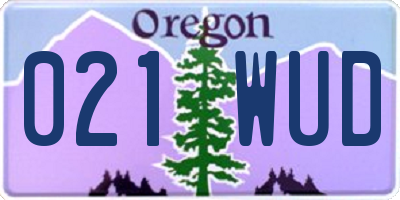 OR license plate 021WUD