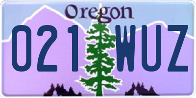OR license plate 021WUZ