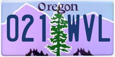OR license plate 021WVL