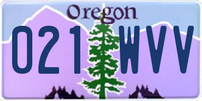 OR license plate 021WVV