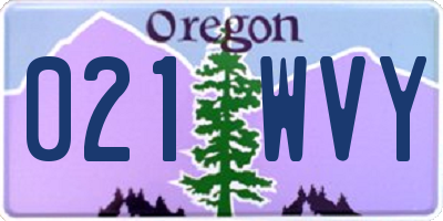 OR license plate 021WVY