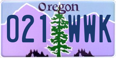 OR license plate 021WWK