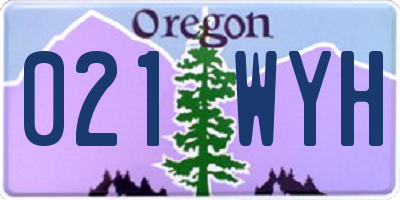 OR license plate 021WYH