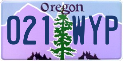 OR license plate 021WYP