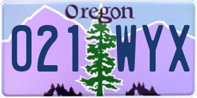 OR license plate 021WYX