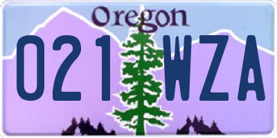 OR license plate 021WZA