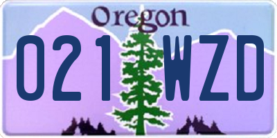 OR license plate 021WZD