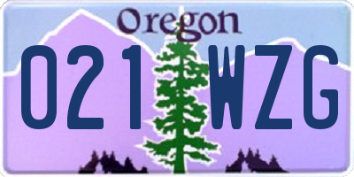 OR license plate 021WZG