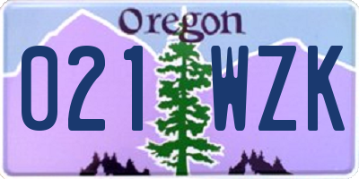 OR license plate 021WZK