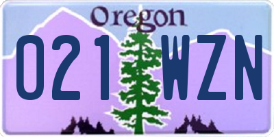 OR license plate 021WZN
