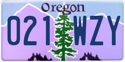 OR license plate 021WZY