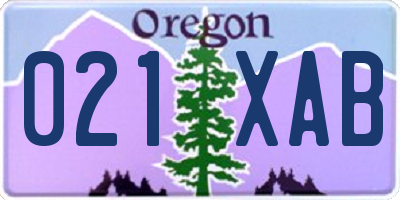 OR license plate 021XAB
