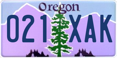 OR license plate 021XAK