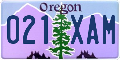 OR license plate 021XAM