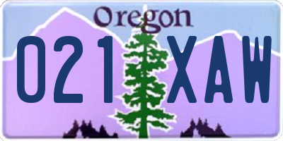 OR license plate 021XAW