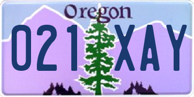 OR license plate 021XAY