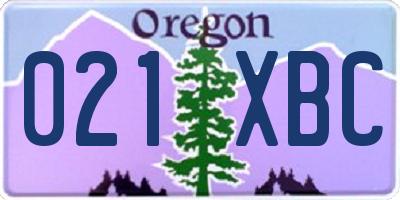 OR license plate 021XBC