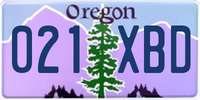 OR license plate 021XBD