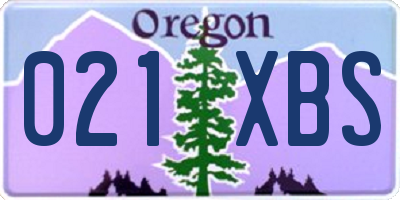 OR license plate 021XBS