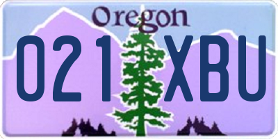 OR license plate 021XBU