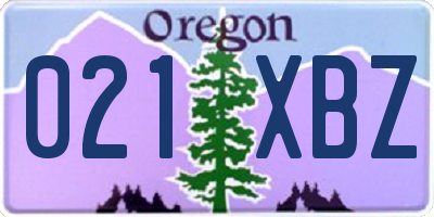 OR license plate 021XBZ