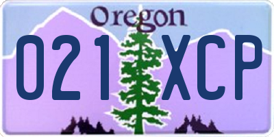 OR license plate 021XCP
