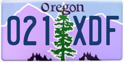 OR license plate 021XDF