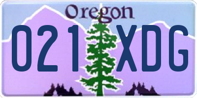 OR license plate 021XDG
