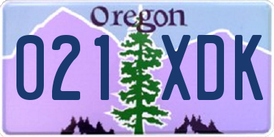 OR license plate 021XDK