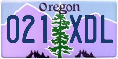 OR license plate 021XDL