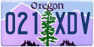 OR license plate 021XDV