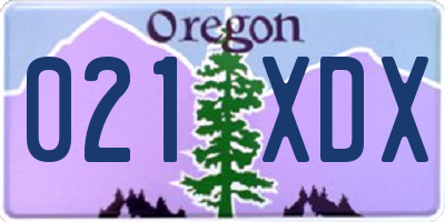 OR license plate 021XDX