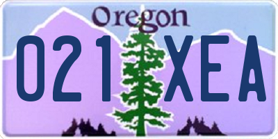 OR license plate 021XEA