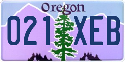 OR license plate 021XEB