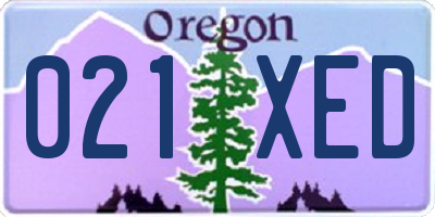 OR license plate 021XED