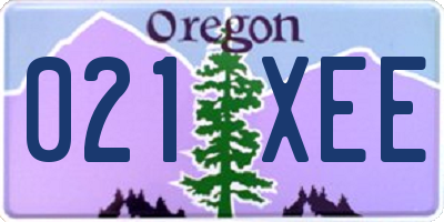 OR license plate 021XEE
