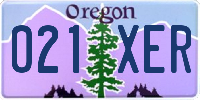 OR license plate 021XER