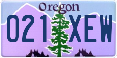 OR license plate 021XEW