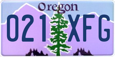 OR license plate 021XFG