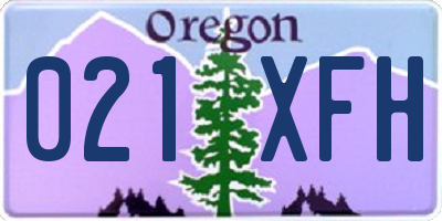 OR license plate 021XFH