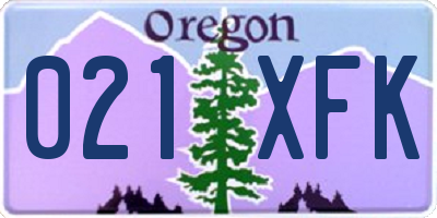 OR license plate 021XFK