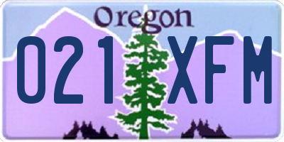 OR license plate 021XFM