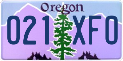 OR license plate 021XFO
