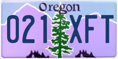 OR license plate 021XFT