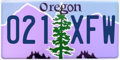 OR license plate 021XFW