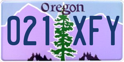 OR license plate 021XFY