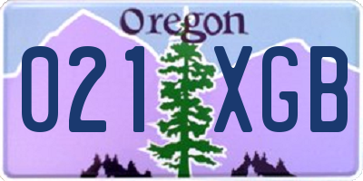 OR license plate 021XGB