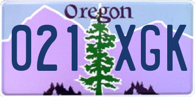 OR license plate 021XGK