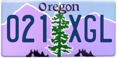 OR license plate 021XGL