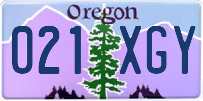 OR license plate 021XGY